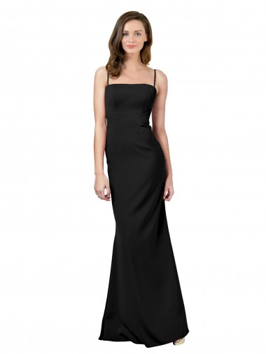 Fit and Flare Slim Formal Crepe Bridesmaid Dress / Prom Dress with Cutout Back for Sale