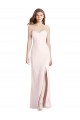 Strapless Crepe Trumpet Bridesmaid Dress / Prom Dress with Front Slit for Sale