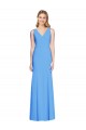 Flattering Trumpet Long Sleeveless Bridesmaid Dress / Prom Dress with Open Back for Sale
