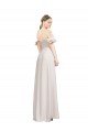 Double Ruffle Flounce Sleeves Formal Crepe Bridesmaid Dress / Prom Dress with Slit for Sale