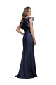 Sleeveless Crepe Bridesmaid Dress / Prom Dress with Cascading Ruffle and Keyhole Back for Sale