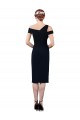 Draped Cross Shoulder Stretch Formal Crepe Cocktail Dress / Homecoming Dress for Sale