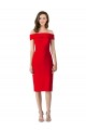 Off the Shoulder Square Neck Cocktail Length Bridesmaid Dress / Prom Homecoming Dress for Sale
