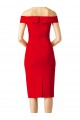 Off the Shoulder Square Neck Cocktail Length Bridesmaid Dress / Prom Homecoming Dress for Sale