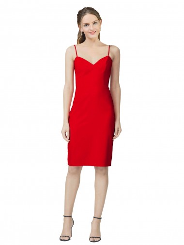 Sleeveless Sheath Sweetheart Neckline Formal Crepe Bridesmaid Dress / Prom Homecoming Dress for Sale