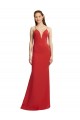 Mermaid Plunging V-Neck Formal Crepe Bridesmaid Dress / Prom Dress with Wide Open Back for Sale