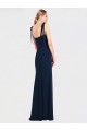 Flat Tie Shoulder Crepe Trumpet Bridesmaid Dress / Prom Dress with Front Slit for Sale