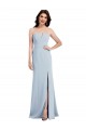 Strapless Notch Crepe Bridesmaid Dress / Prom Dress with Front Slit for Sale