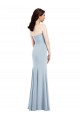 Strapless Notch Crepe Bridesmaid Dress / Prom Dress with Front Slit for Sale