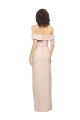 Off the Shoulder Long Formal Crepe Bridesmaid Dress / Prom Dress with Waist Tie and Slit for Sale