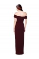 Off the Shoulder Long Formal Crepe Bridesmaid Dress / Prom Dress with Waist Tie for Sale