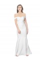 Mermaid Off the Shoulder Long Formal Crepe Bridesmaid Dress / Prom Dress with Low Back for Sale