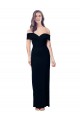 Off the Shoulder Long Full Length Formal Crepe Bridesmaid Dress / Prom Dress with Side Split for Sale