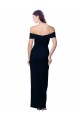 Off the Shoulder Long Full Length Formal Crepe Bridesmaid Dress / Prom Dress with Side Split for Sale