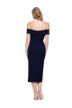 Midi Length Short Formal Crepe Bridesmaid Dress / Cocktail Prom Dress with Side Split for Sale