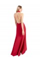 Sleek Fit and Flare High Neck Halter Stretch Formal Crepe Bridesmaid Dress / Prom Dress with Open Back for Sale