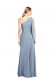 Draped Flutter Sleeves One Shoulder Stretch Formal Crepe Bridesmaid Dress / Prom Dress for Sale