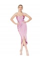 High Neck Spaghetti Straps Short Formal Cocktail Crepe Bridesmaid Dress / Prom Dress for Sale