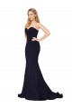 Sweetheart High Neck Sweep Train Sleeveless Formal Crepe Bridesmaid Dress / Prom Dress for Sale