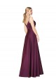 High Neck Spaghetti Straps Long V-Back Formal Crepe Bridesmaid Dress / Prom Dress for Sale
