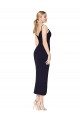 High Neck Spaghetti Straps Formal Crepe Short Cocktail Wrap Bridesmaid Dress / Prom Dress for Sale