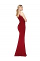 Spaghetti Straps V-Neck Long Formal Crepe Dress with High Slit for Sale