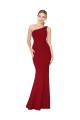 One Shoulder Long High Neck Sleeveless Mermaid Formal Crepe Bridesmaid Dress / Prom Dress for Sale