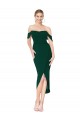 Off the Shoulder Knee Length Formal Crepe Short Cocktail Wrap Bridesmaid Dress / Prom Dress for Sale