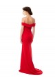 Off the Shoulder Chapel Train Formal Crepe Bridesmaid Dress / Prom Dress with Thigh-High slit for Sale