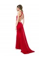 High Neck Mermaid Open Back Formal Crepe Maxi Bridesmaid Dress / Prom Dress with Train Detail for Sale
