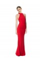 Halter Neck Keyhole Back Sleeveless Formal Crepe Maxi Bridesmaid Dress / Prom Dress for Sale