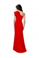 High Neck Ruffle Frill One Shoulder Maxi Formal Crepe Bridesmaid Dress / Prom Dress for Sale