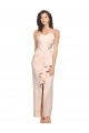 Long Full Length Ruffles Strapless Low Back Crepe Bridesmaid Dress / Prom Dress with Straps for Sale