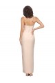 Long Full Length Ruffles Strapless Low Back Crepe Bridesmaid Dress / Prom Dress with Straps for Sale
