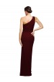 One Shoulder Sheath Formal Crepe Bridesmaid Dress / Prom Dress with High Side Split for Sale