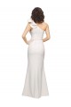 One Shoulder Long Full Length Formal Crepe Bridesmaid Dress / Prom Dress with Ruffles and Side Split for Sale