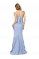 Strapless Full Length Formal Crepe Bridesmaid Dress / Prom Dress with Bodice Overlay for Sale