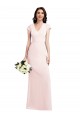 Cap Sleeve A-Line Formal Crepe Bridesmaid Dress / Prom Dress with Pockets for Sale
