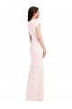 Cap Sleeve A-Line Formal Crepe Bridesmaid Dress / Prom Dress with Pockets for Sale
