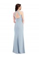 Open Back Halter Maxi Formal Crepe Bridesmaid Dress / Prom Dress with Draped Bow for Sale