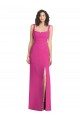 Wide Strap Notch Empire Waist Bridesaid Dress with Front Slit for Sale