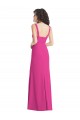 Wide Strap Notch Empire Waist Bridesaid Dress with Front Slit for Sale