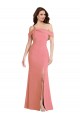 One Shoulder Draped Cuff Maxi Bridesmaid Dress / Prom Dress with Front Slit for Sale