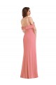 One Shoulder Draped Cuff Maxi Bridesmaid Dress / Prom Dress with Front Slit for Sale