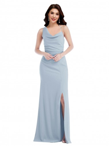One Shoulder Draped Cowl Neck Maxi Bridesmaid Dress / Prom Dress for Sale