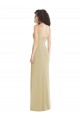 Wide Strap Slash Cutout Empire Formal Crepe Bridesmaid Dress / Prom Dress with Front Slit for Sale