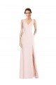 Square Neck Low Back A-Line Bridesmaid Dress / Prom Dress with Front Slit and Pockets for Sale