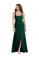 Square Neck Trumpet Maxi Bridesmaid Dress / Prom Dress with Front Slit for Sale