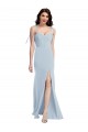 Bustier Style Crepe Bridesmaid Dress / Prom Dress with Bow Straps for Sale