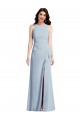 Halter Maxi Bridesmaid Dress / Prom Dress with Cascade Ruffle Slit for Sale